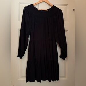 Black dress with smocking